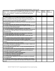 Document preview: Playground Maintenance Checklist - Georgia (United States)