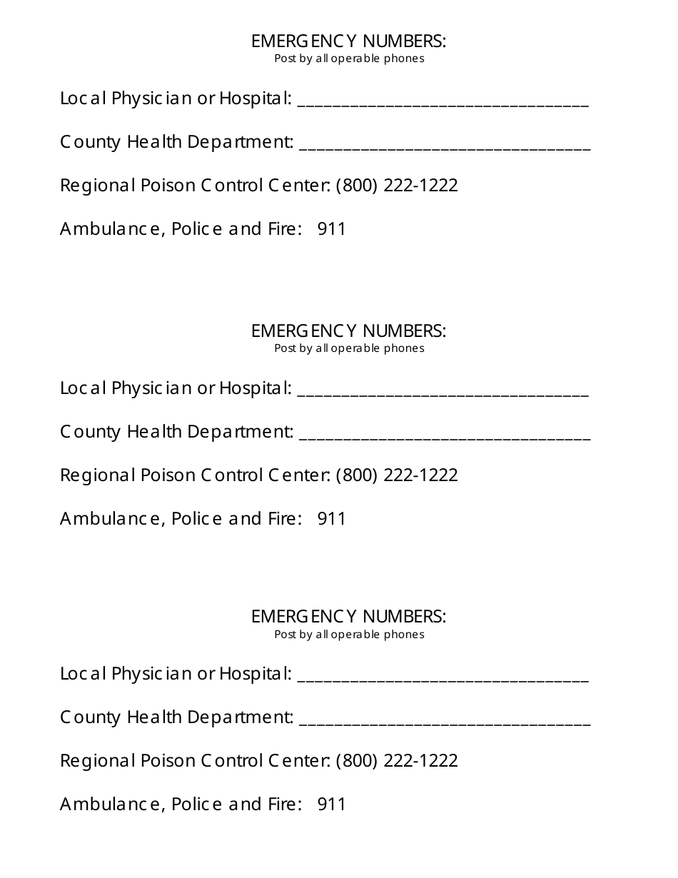 Georgia (United States) Emergency Numbers - Fill Out, Sign Online And ...