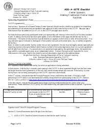 Document preview: Add-A-site Checklist - Center Sponsors Adding Traditional Child or Adult Facilities - Georgia (United States)