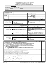 &quot;Child Care Center Review Form (Administrative and Center Sponsor Use Only) - Child and Adult Care Food Program&quot; - Georgia (United States)