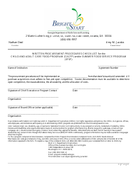 Document preview: Written Procurement Procedures Checklist for the Child and Adult Care Food Program (CACFP) and/or Summer Food Service Program (Sfsp) - Georgia (United States)