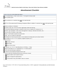 Document preview: Advertisement Checklist - Georgia (United States)