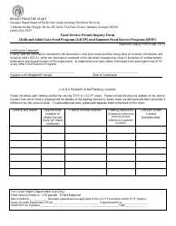 Food Service Inspection Inquiry Form - Georgia (United States), Page 3
