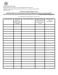 Food Service Inspection Inquiry Form - Georgia (United States), Page 4