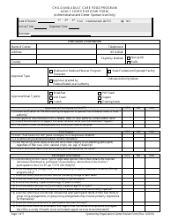 &quot;Adult Center Review Form (Administrative and Center Sponsor Use Only) - Child and Adult Care Food Program&quot; - Georgia (United States)