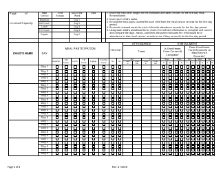 Monitoring Review Form for Family Child Care Learning Home (Day Care Home) Provider - Child and Adult Care Food Program - Georgia (United States), Page 6