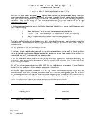 Attachment B &quot;Youth Medical Services Orientation Form&quot; - Georgia (United States)