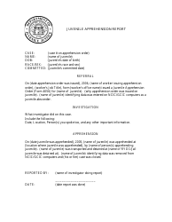 Juvenile Apprehension Report Form - Georgia (United States)