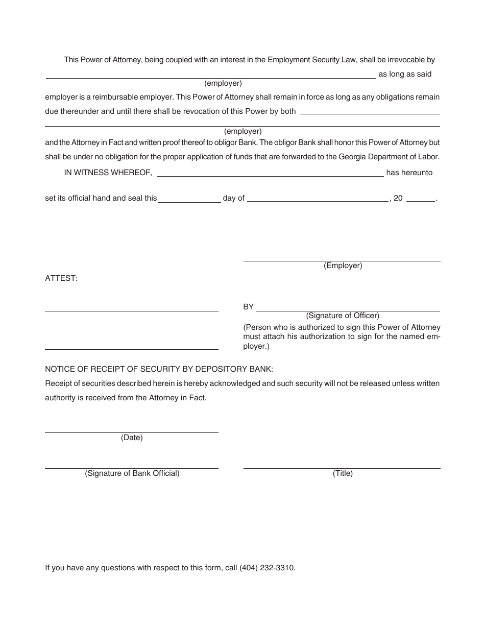 Form DOL-14 - Fill Out, Sign Online and Download Printable PDF, Georgia ...