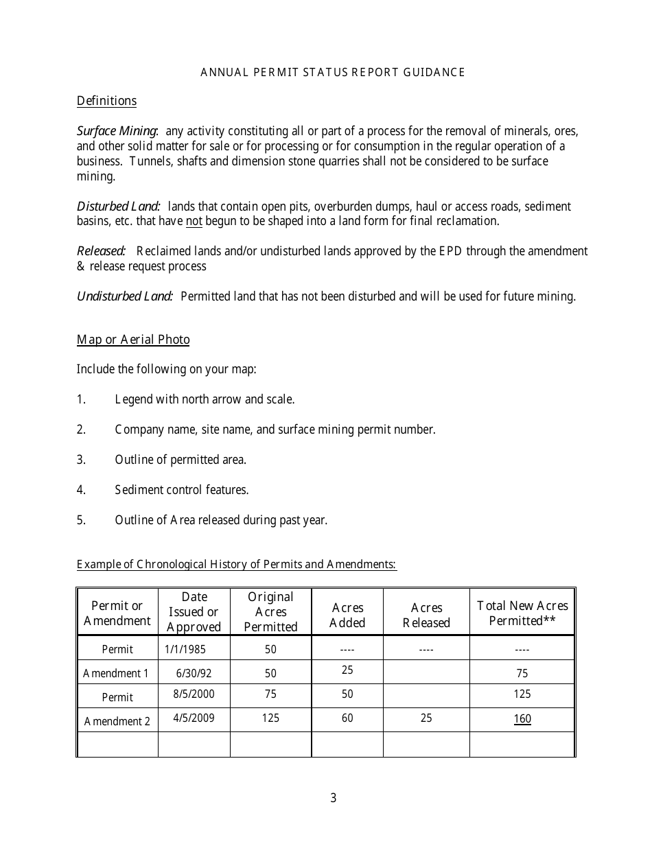 Annual Permit Status Report Form - Georgia (United States), Page 3