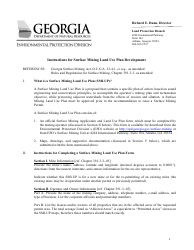 Document preview: Instructions for Surface Mining Land Use Plan Development - Georgia (United States)
