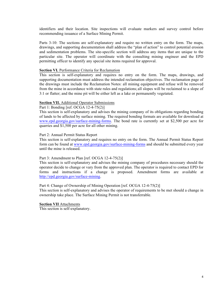 Instructions for Surface Mining Land Use Plan Development - Georgia (United States), Page 4