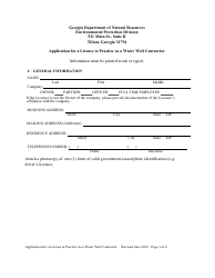 Application for a License to Practice as a Water Well Contractor - Georgia (United States), Page 3
