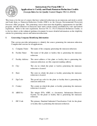 Instructions for Form ERC-1 Application to Certify and Bank Emissionreduction Credits [georgia Rules for Air Quality Control Chapter 391-3-1-.03(13)] - Georgia (United States)