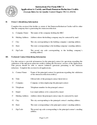 Instructions for Form ERC-1 Application to Certify and Bank Emissionreduction Credits [georgia Rules for Air Quality Control Chapter 391-3-1-.03(13)] - Georgia (United States), Page 2