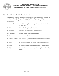 Instructions for Form ERC-1 Application to Certify and Bank Emissionreduction Credits [georgia Rules for Air Quality Control Chapter 391-3-1-.03(13)] - Georgia (United States), Page 3