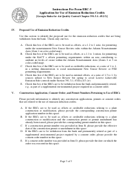 Instructions for Form ERC-3 Application for Use of Emission Reduction Credits [georgia Rules for Air Quality Control Chapter 391-3-1-.03(13)] - Georgia (United States), Page 3