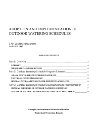 Adoption and Implementation of Outdoor Watering Schedules - Georgia (United States)