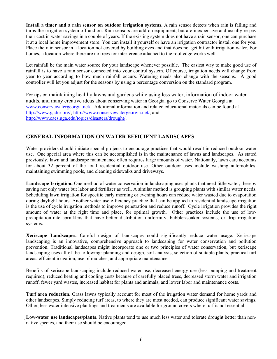 Adoption and Implementation of Outdoor Watering Schedules - Georgia (United States), Page 6