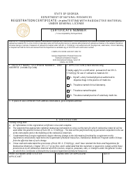 Document preview: Registration Certificate--in Vitro Testing With Radioactive Material Under General License - Georgia (United States)