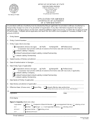 Document preview: Form CD518 Application for Amended Certificate of Authority of a Foreign Entity - Georgia (United States)