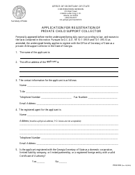 Form PCSC001 Application for Registration of Private Child Support Collector - Georgia (United States)