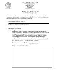 Document preview: Form GAVFL002 Application to Amend a State Franchise - Georgia (United States)