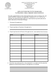 Form GAVFL001 Application for State Franchise to Provide Cable and/or Video Service - Georgia (United States)