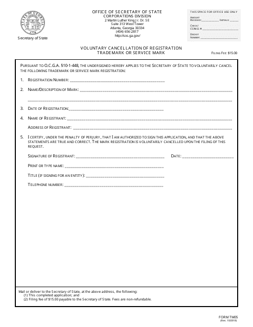 Form TM05  Printable Pdf