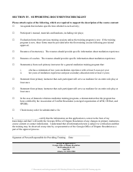 Application for Mediation Course Approval General or Domestic Relations - Georgia (United States), Page 5