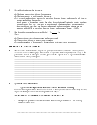 Application for Mediation Course Approval Specialized Domestic Violence Training for Mediators - Georgia (United States), Page 2