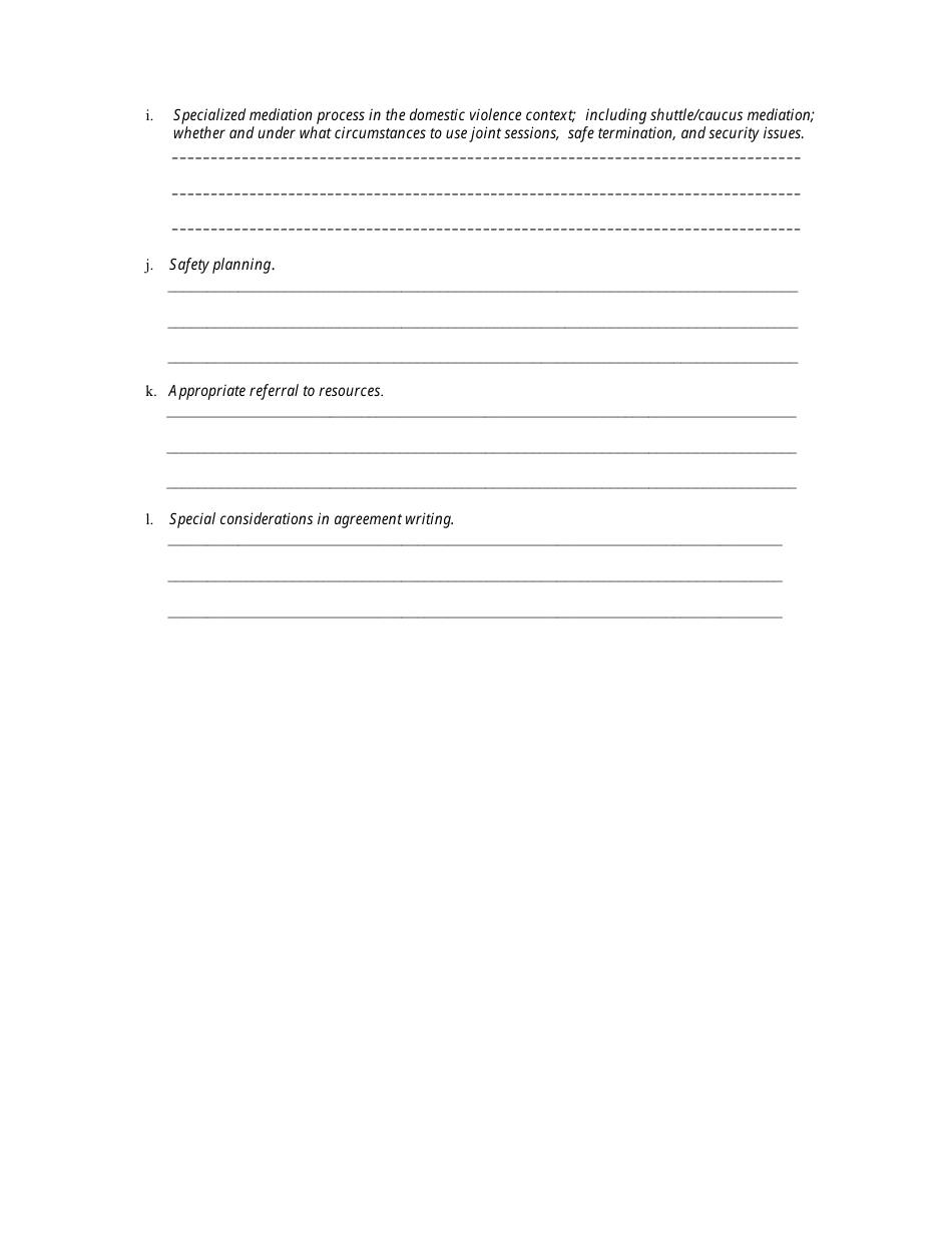 Application for Mediation Course Approval Specialized Domestic Violence Training for Mediators - Georgia (United States), Page 4