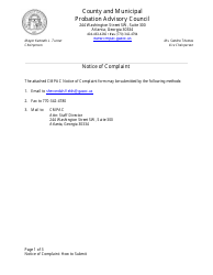 Notice of Complaint - Georgia (United States)