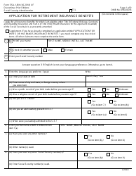 Form SSA-1-BK Download Fillable PDF Or Fill Online Application For ...