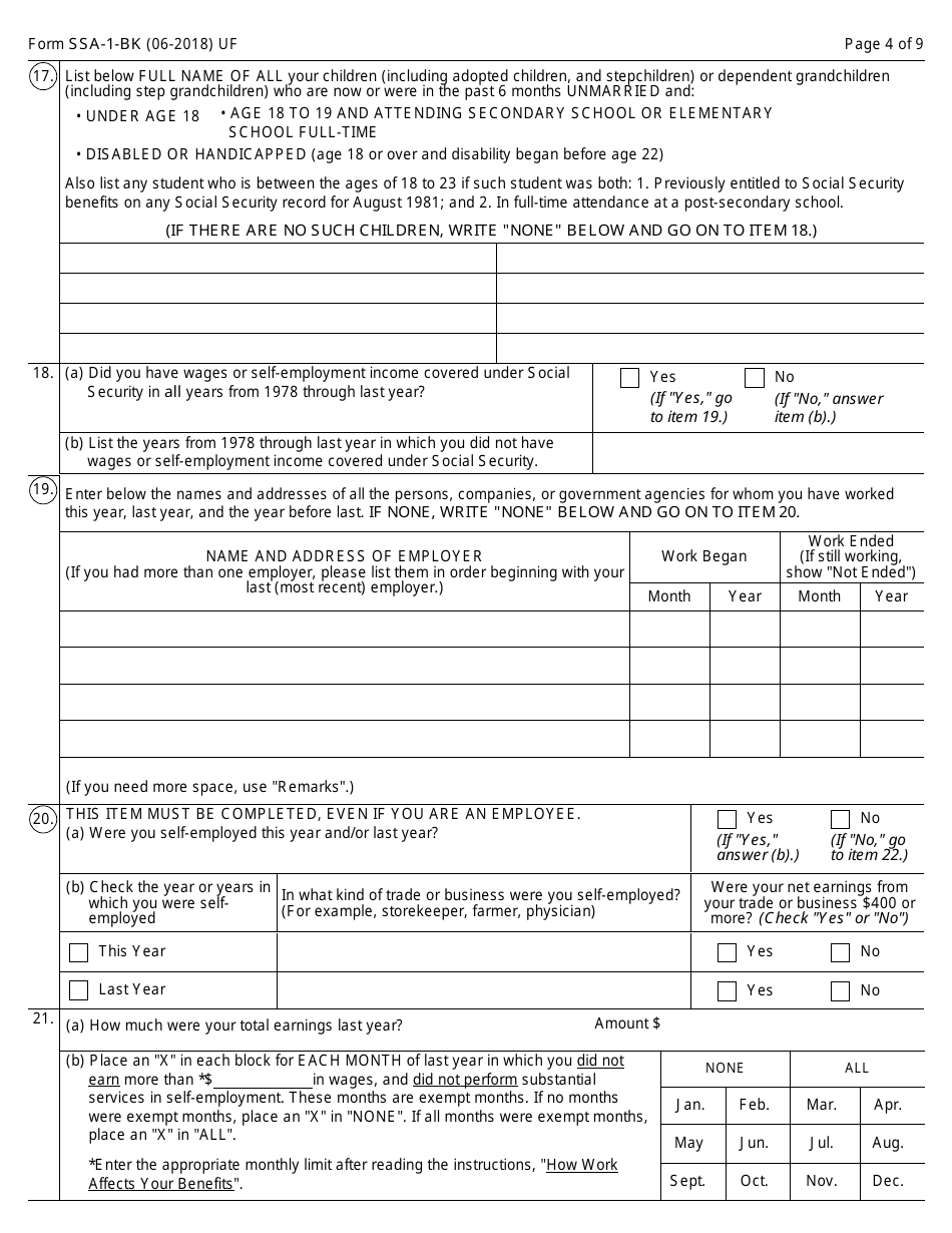 Form Ssa 1 Bk Fill Out Sign Online And Download Fillable Pdf Templateroller 4719