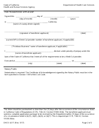 Form DHCS6217 Successor Liability With Joint and Several Liability Agreement - California, Page 2