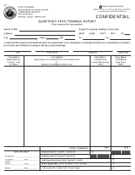 Form FS-3 &quot;Quarterly Feed Tonnage Report&quot; - Hawaii