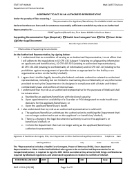 Form DHS1121A &quot;Agreement to Act as an Authorized Representative&quot; - Hawaii