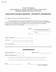 Form UC-175 Application for Self-financing - Non-profit Organization - Hawaii, Page 3