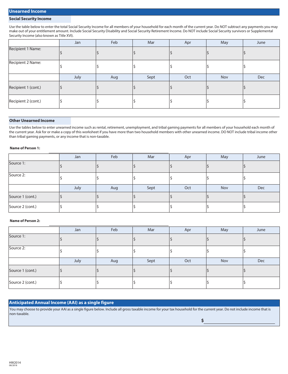 Form HW2014 Application for Health Coverage Assistance - Idaho, Page 12