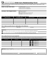 Form HW2028 &quot;Child Care Relationship Form&quot; - Idaho