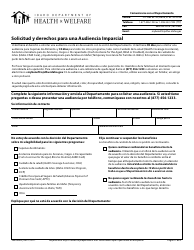 Formulario HW0406S Solicitud Y Derechos Para Una Audiencia Imparcial - Idaho (Spanish)