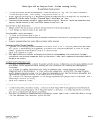 Idaho Special Rate Request Form - Skilled Nursing Facility - Idaho, Page 2