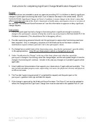 Significant Change/Modification Request Form - Children Personal Care Services - Idaho, Page 2