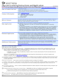 Document preview: Daycare License Application Form - Idaho