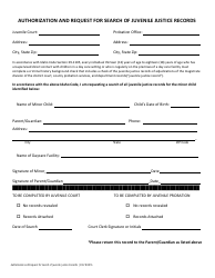 Authorization and Request for Search of Juvenile Justice Records - Idaho, Page 2