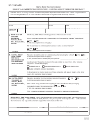 Form ST-133CATS (EFO00197) Sales Tax Exemption Certificate - Capital Asset Transfer Affidavit - Idaho