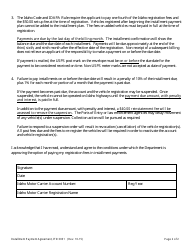 Form ITD3031 Motor Carrier Registration Fee Installment Payment Agreement - Idaho, Page 2