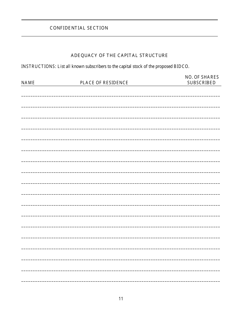 Application for Authority to Organize a Business and Industrial Development Corporation - Idaho, Page 11
