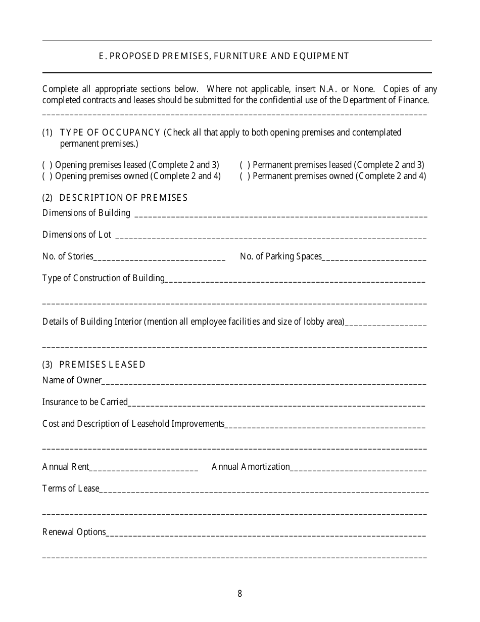 Application for Authority to Organize a Business and Industrial Development Corporation - Idaho, Page 8